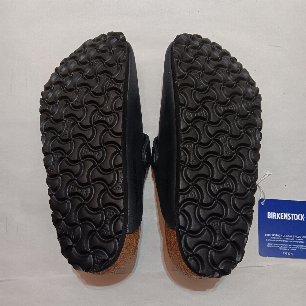 Birkenstock Boston BS Black Leather Size 37, US Women's 6, Men's 4 Regular Fit - Picture 7 of 11